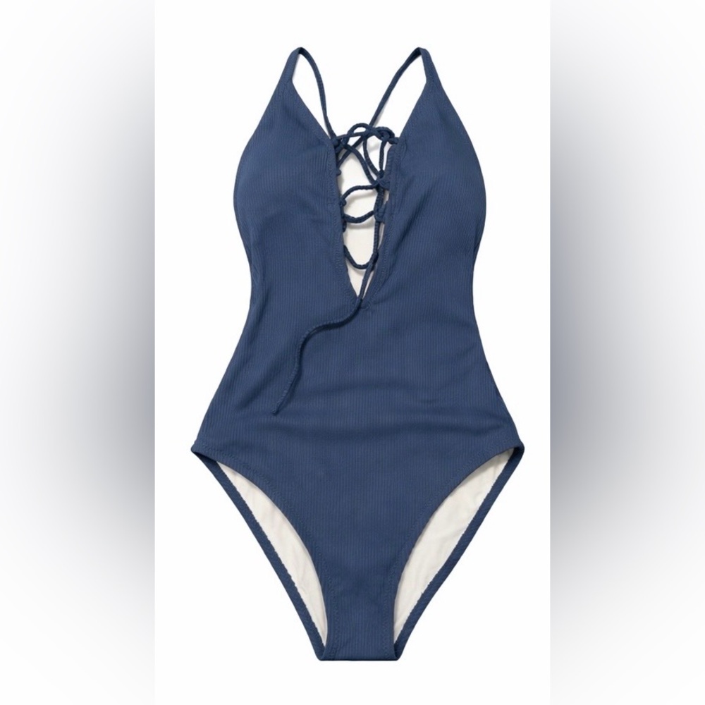 Cupshe Navy Blue Kids One Piece Swimsuit